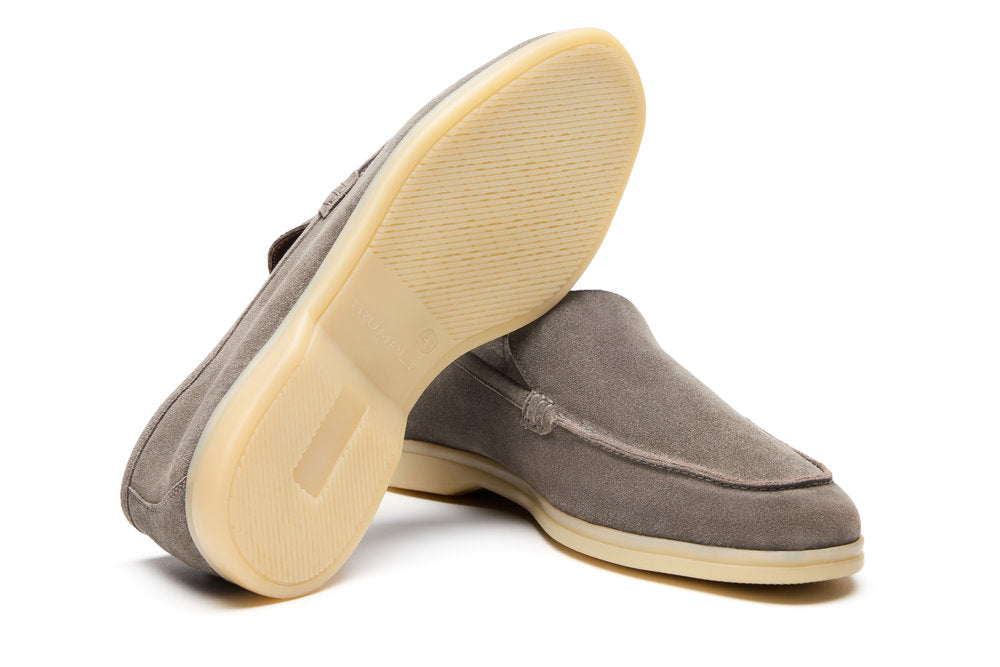 Yacht Loafers in Dark Grey Suede